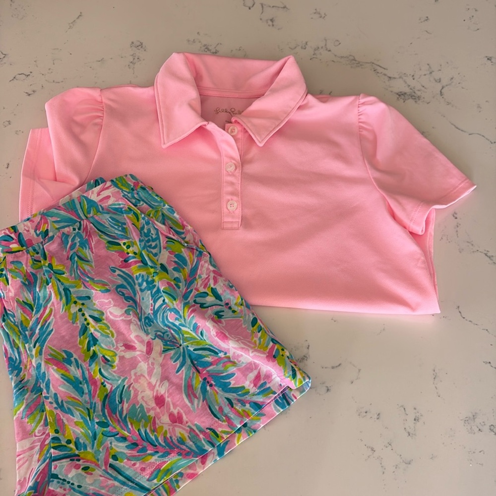 Lilly Pulitzer girls shirt and shorts bundle size 8-10